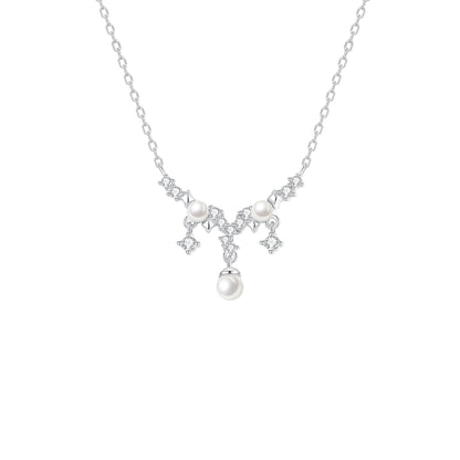 “Starlace Pearl” S925 Sterling Silver Jewelry Set