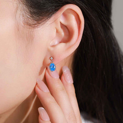 “Azure Stardrop” 925 Sterling Silver Blue Zircon Jewelry Set