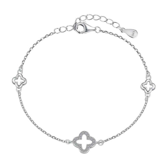 “Lucky Whisper” S925 Sterling Silver Clover Bracelet