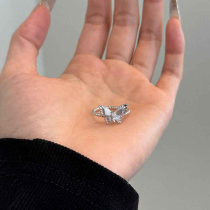 “Butterfly Crest” 925 Sterling Silver Marquise Butterfly Ring