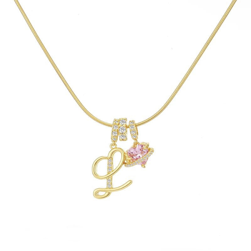 “Celestial Initial” Gold Plated Brass Alphabet Pendant Necklace