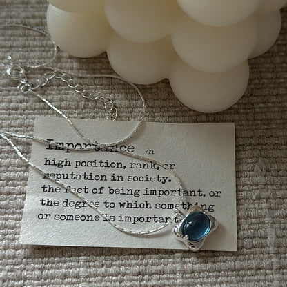 "Ocean Breeze" S925 Sterling Silver Aquamarine Necklace