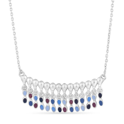 Prism Fringe 18K Gold-Plated Brass Enamel Tassel Necklace