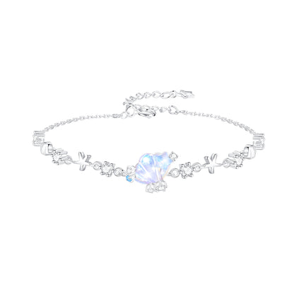 “Tidal Glow” S925 Sterling Silver Opalescent Shell & Starfish Jewelry Set (Necklace & Bracelet)