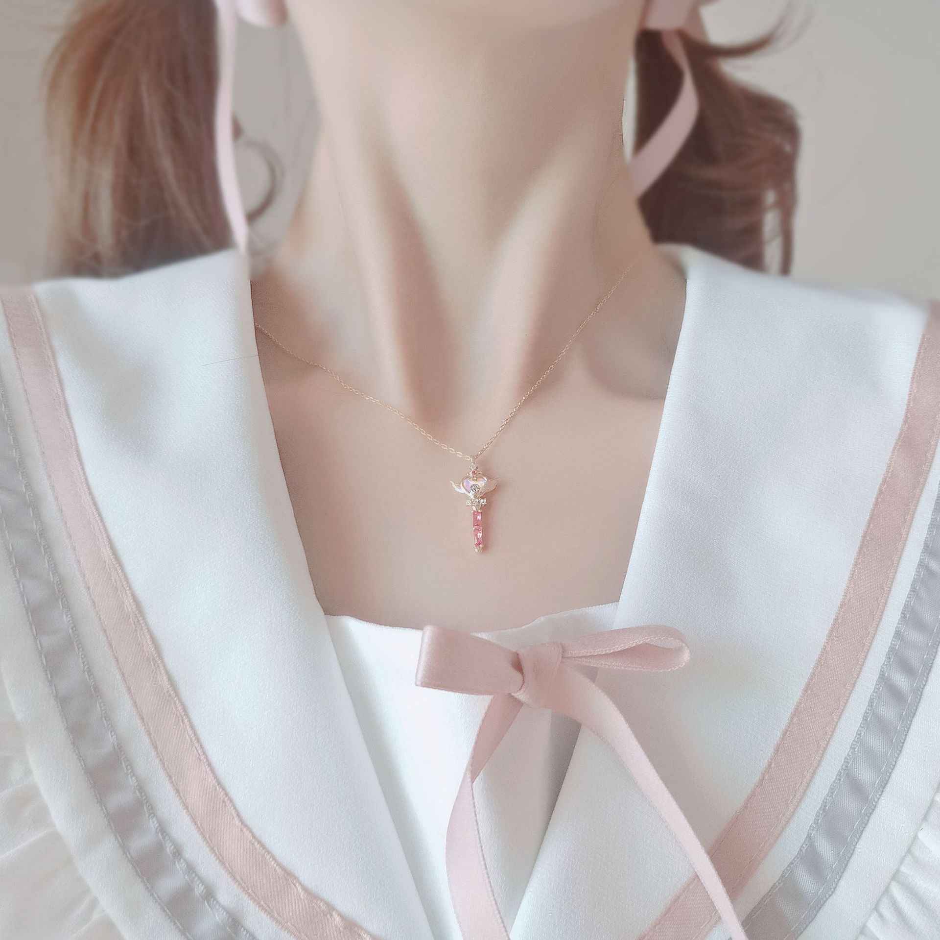 "Fairy Wand" 925 Sterling Silver Magical Pendant Necklace