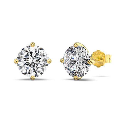 “Lumière Classic” S925 Sterling Silver 8mm Round Zircon Stud Earrings