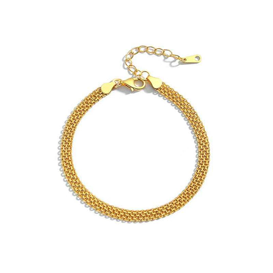 "Woven Gleam" 925 Sterling Silver Textured Chain Bracelet