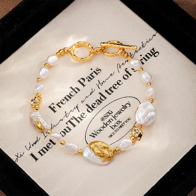 Éclat Perle Eco-Friendly Copper 18K Gold Plated Freshwater Pearl Bracelet