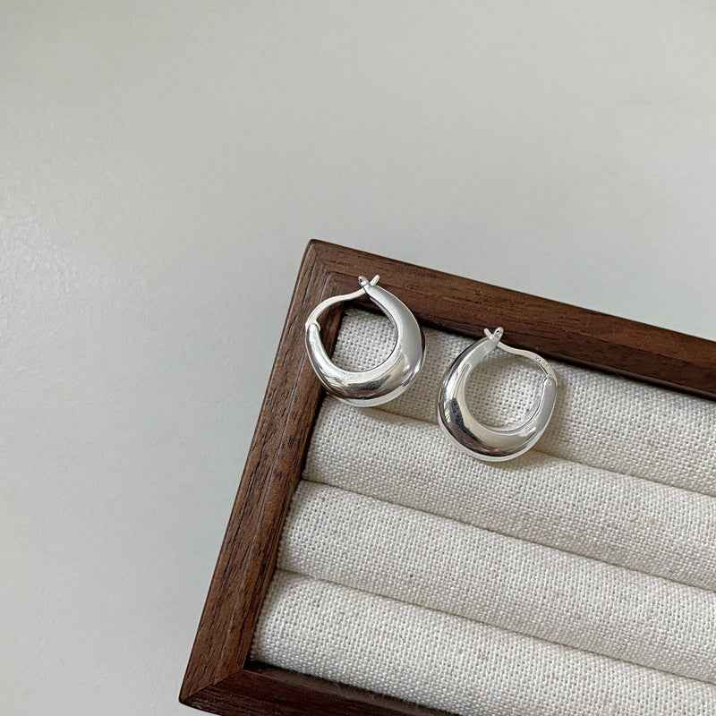 "Lunar Arc" 925 Sterling Silver Earrings