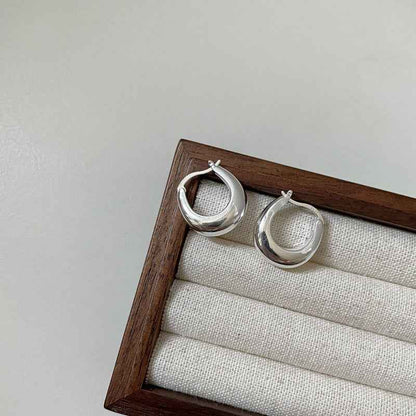 "Lunar Arc" 925 Sterling Silver Earrings