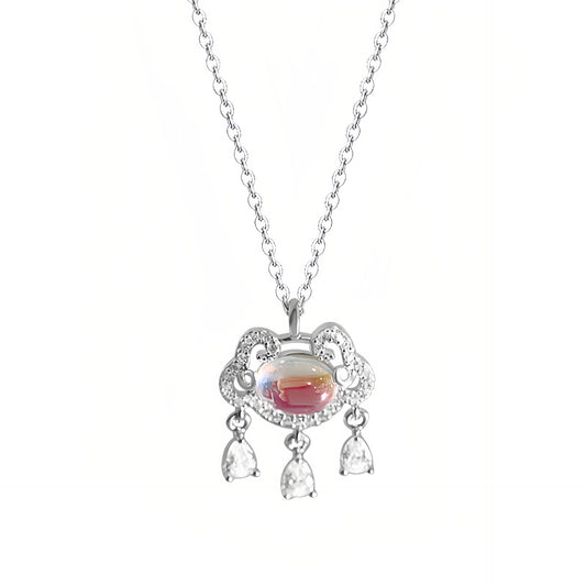 "Peace Lock" 999 Pure Silver Necklace – Guardian of Color & Calm
