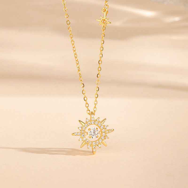 “Solaris Bloom” S925 Sterling Silver Dancing Sun Necklace
