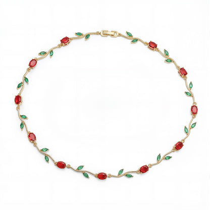Tulip Reverie Gold-Plated Brass Multicolor Zircon Necklace / Bracelet