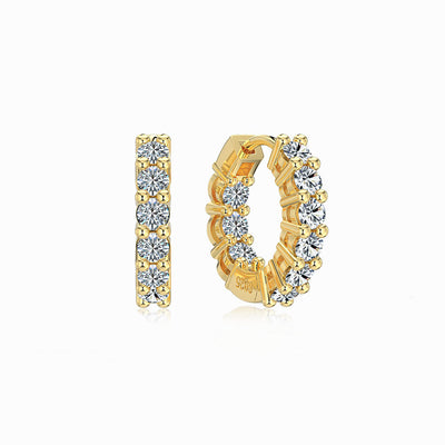 “Eternal Spark” 925 Sterling Silver 1.26CT Moissanite Pavé Hoop Earrings