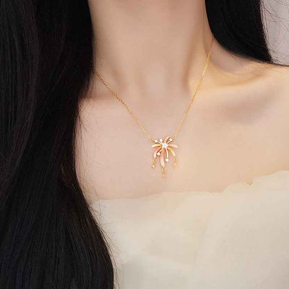 “Glow Fireworks” S925 Sterling Silver Enamel Necklace