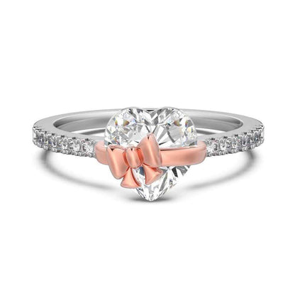 “Ribbon Serenade” 925 Sterling Silver Heart Bow Jewelry Set
