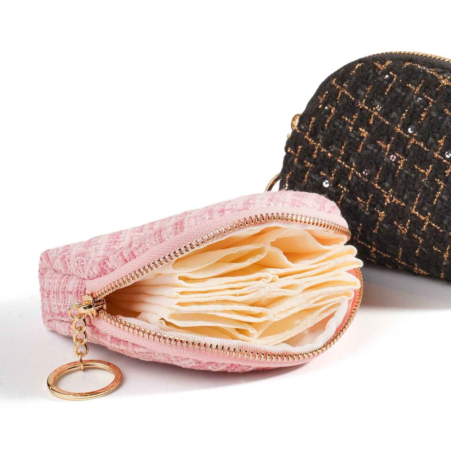 Monet Tweed Jewelry Pouch – Travel Zipper Case