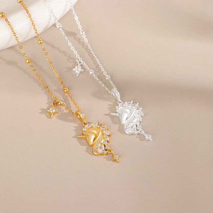 “Celestial Unicorn” S999 Fine Silver Unicorn Pendant Necklace