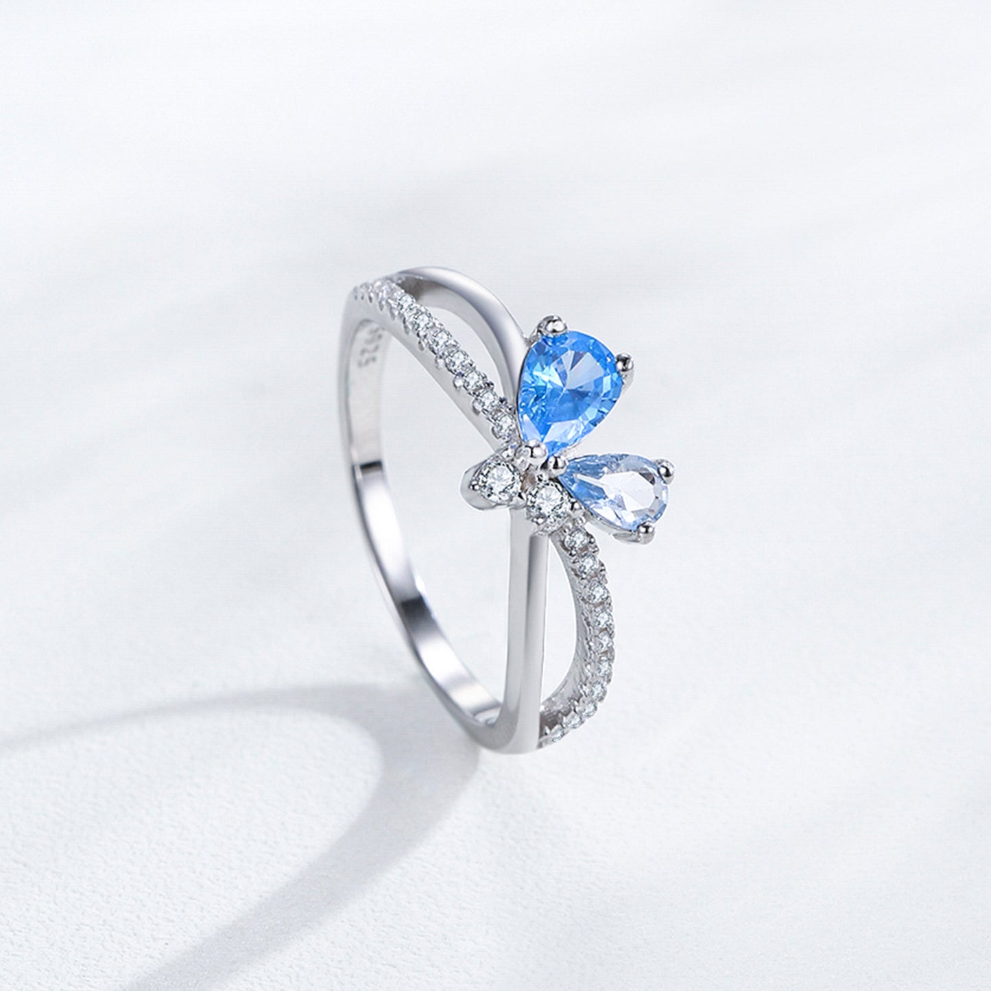 “Azure Flutter” S925 Sterling Silver Butterfly Set