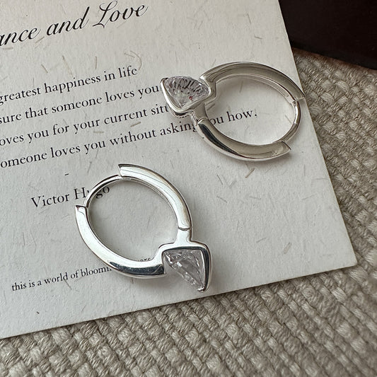 Seoul Gleam S925 Sterling Silver Vintage Zircon Earrings