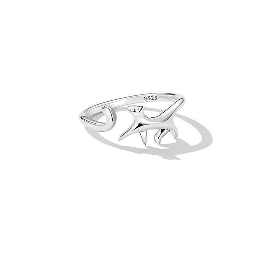 “Playful Pounce” S925 Sterling Silver Cat Open Ring