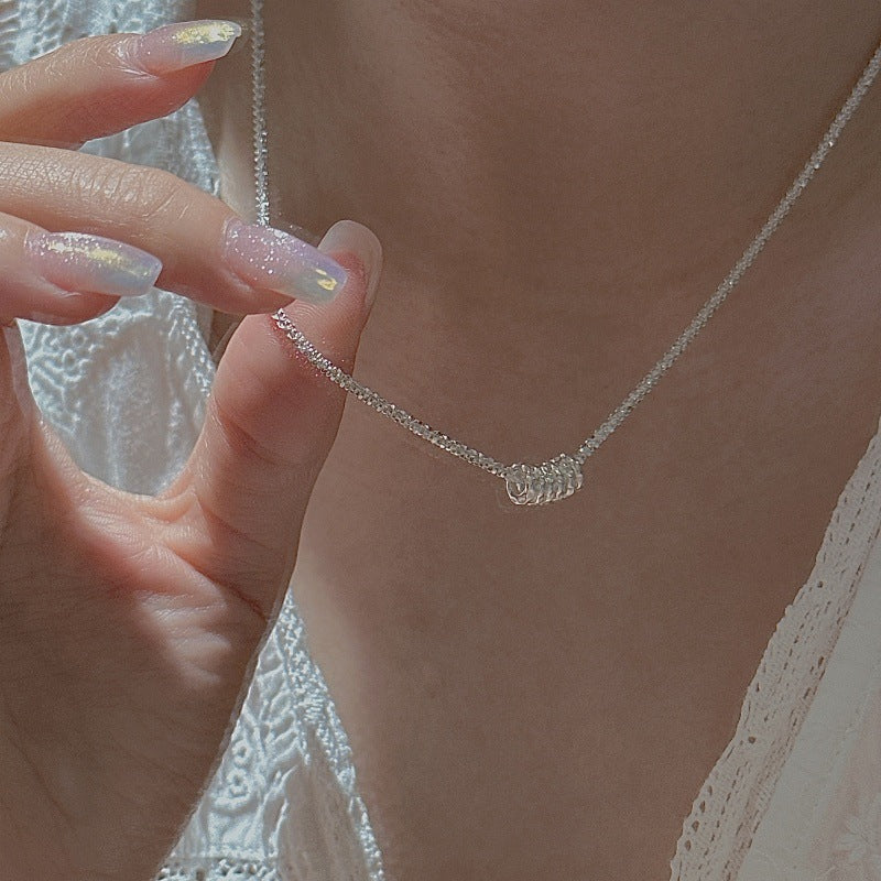 "Shimmer Loop" S925 Sterling Silver Necklace