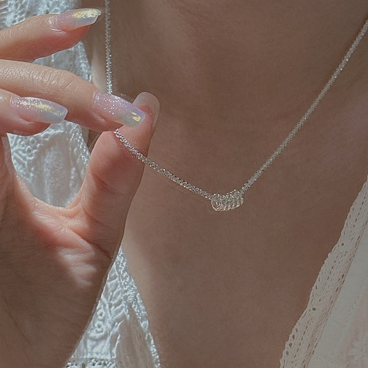 "Shimmer Loop" S925 Sterling Silver Necklace