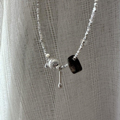 "Silver Glimmer" S925 Sterling Silver Fragment Chain Necklace