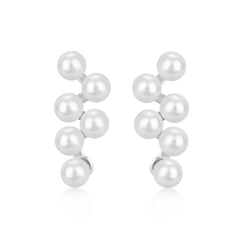 “Pearl Vine” 925 Sterling Silver Grape Pearl Stud Earrings