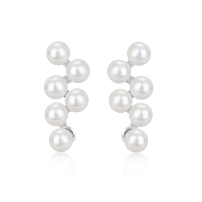 “Pearl Vine” 925 Sterling Silver Grape Pearl Stud Earrings