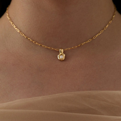 Geo Muse 18K Gold-Plated Brass Zircon Pendant Necklace
