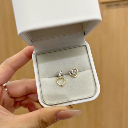 "Dancing Heart" S925 Sterling Silver Hollow Heart Earrings