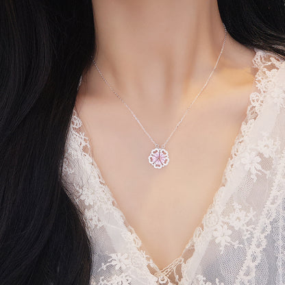 “Blooming Heart” S925 Sterling Silver Convertible Necklace