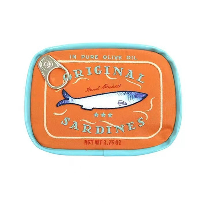 Sardine Tin Cosmetic Bag – Large Capacity Novelty PU Leather Makeup Pouch