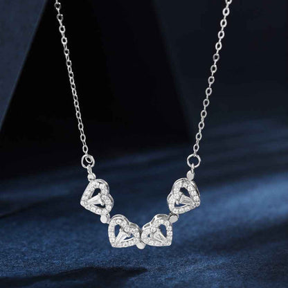 “Lucky Morph” 925 Sterling Silver Convertible Clover & Heart Necklace