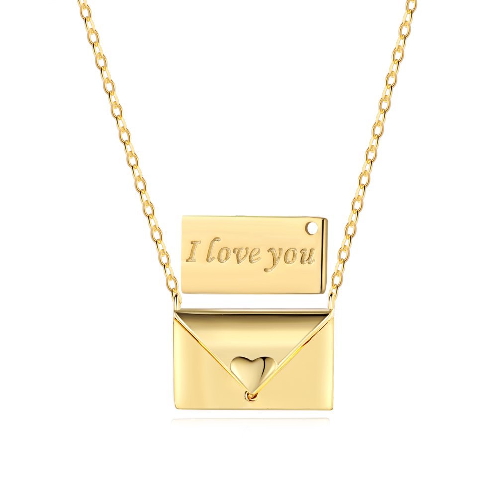 “Love Letter” 925 Sterling Silver Envelope Necklace