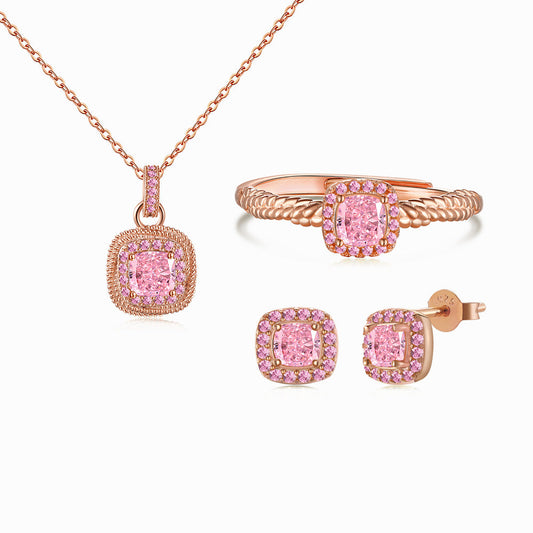 “Sugar Éclat” S925 Sterling Silver 8A Iced Zircon Jewelry Set