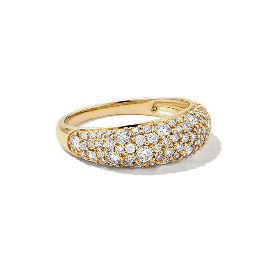 "Luxe Aurora" 925 Sterling Silver Pavé Wide-Band Ring