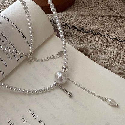 "Beaded Tassel" 925 Sterling Silver Necklace