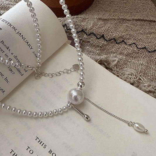 "Beaded Tassel" 925 Sterling Silver Necklace