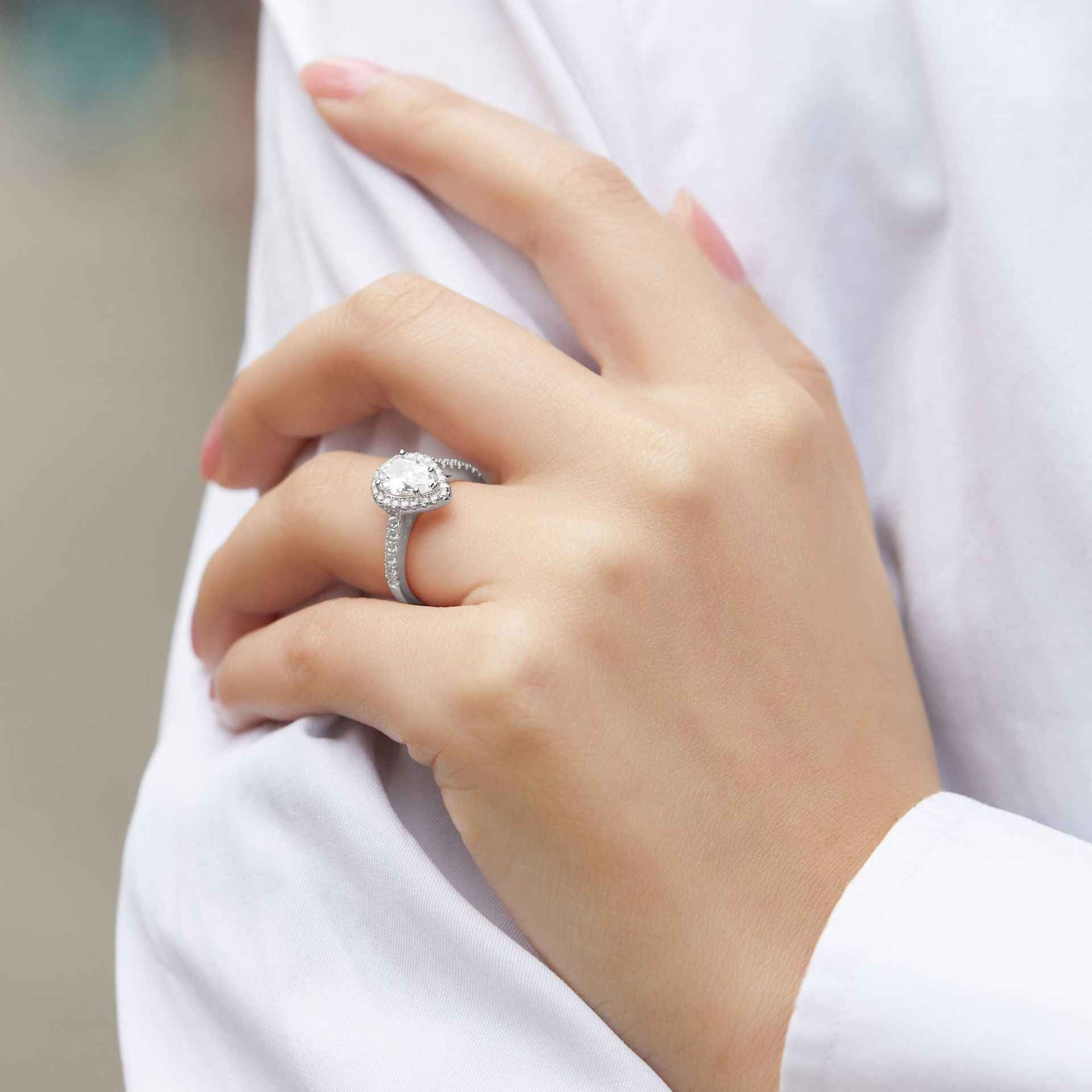 Teardrop Radiance 925 Sterling Silver Zircon Jewelry Set