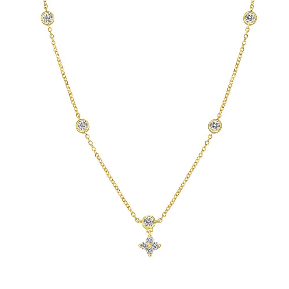 “Starlit Bloom” S925 Sterling Silver Necklace & Bracelet Set