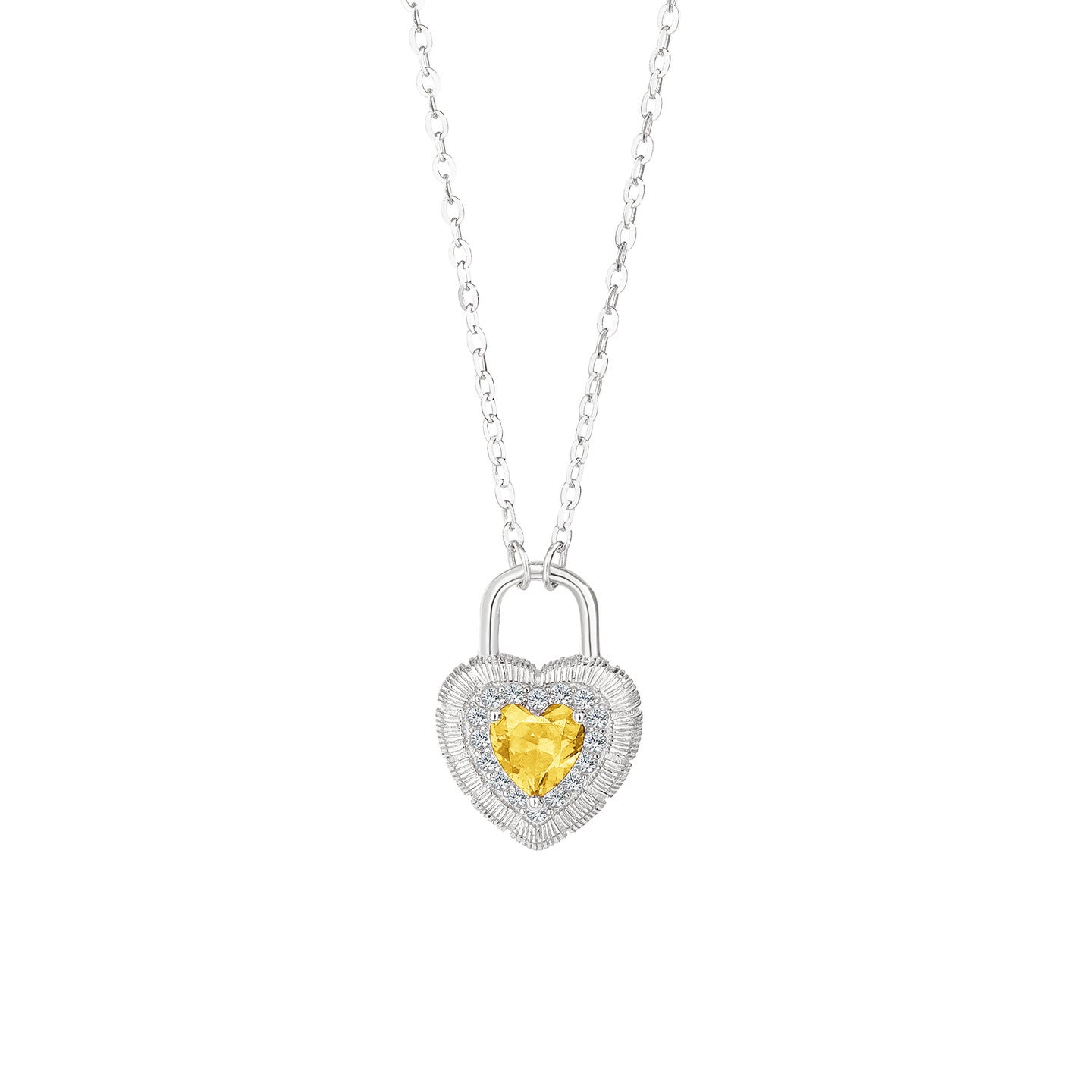 “Royal Heart Lock” S925 Sterling Silver Vintage Heart Lock Necklace