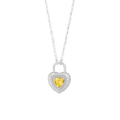 “Royal Heart Lock” S925 Sterling Silver Vintage Heart Lock Necklace