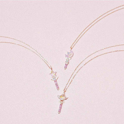 "Fairy Wand" 925 Sterling Silver Magical Pendant Necklace