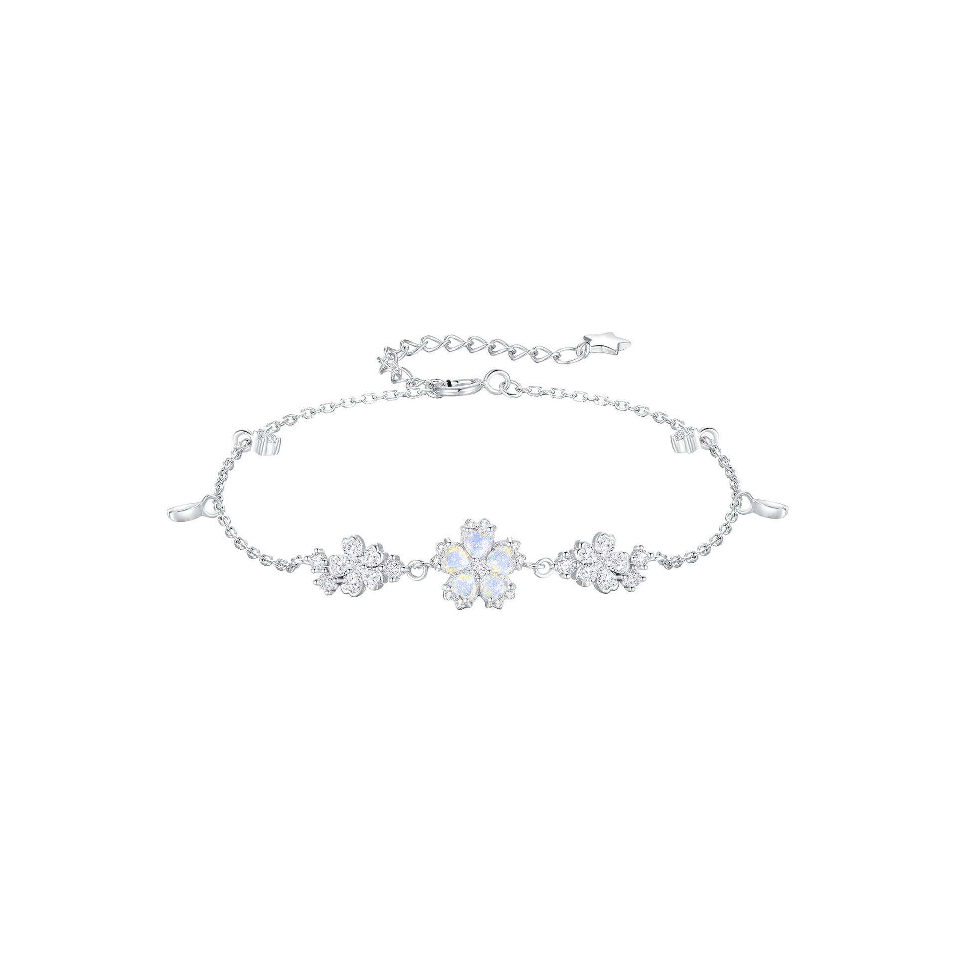 Petal Reverie” 925 Sterling Silver Rotating Sakura Necklace