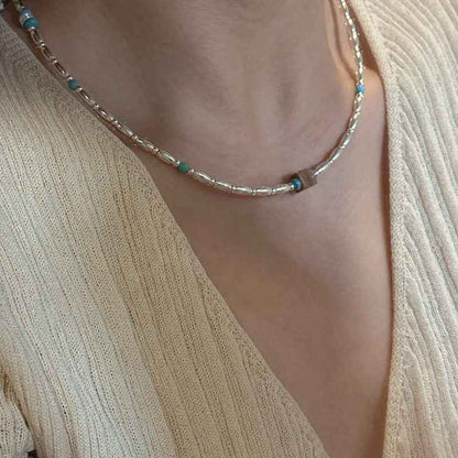 "Turquoise Bead" 925 Sterling Silver Necklace