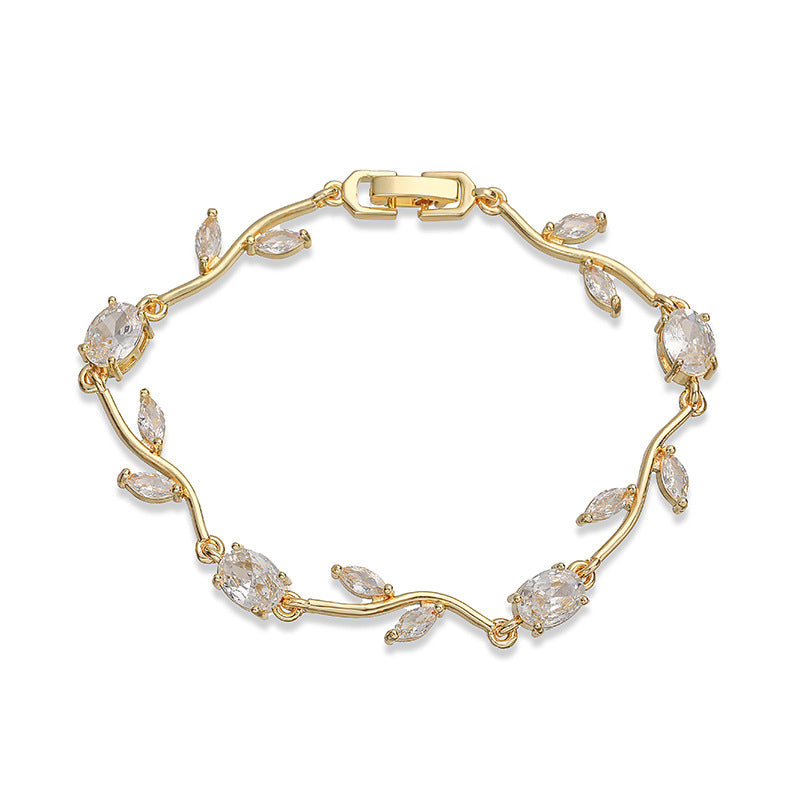 Tulip Reverie Gold-Plated Brass Multicolor Zircon Necklace / Bracelet