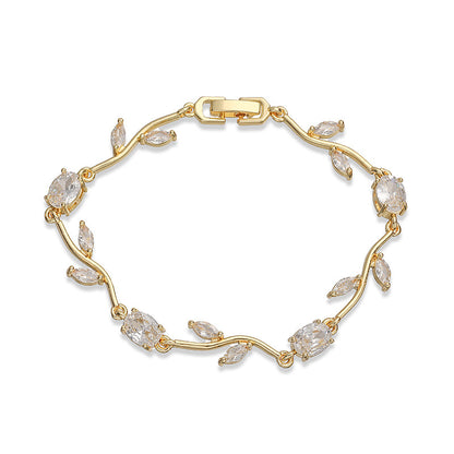 Tulip Reverie Gold-Plated Brass Multicolor Zircon Necklace / Bracelet
