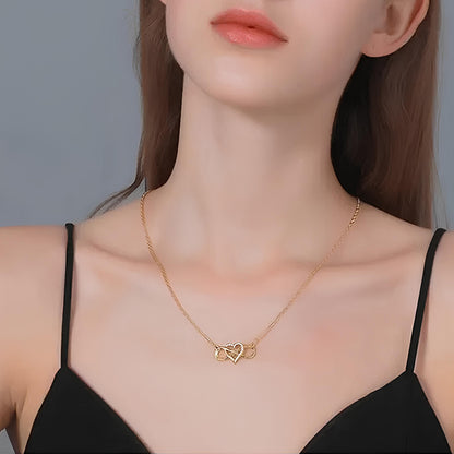 “Infinity Heart” 925 Sterling Silver Pavé Heart Necklace